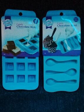 Silicone Square Cubes & Spoon Shape Candy Chocolate Ice Molds